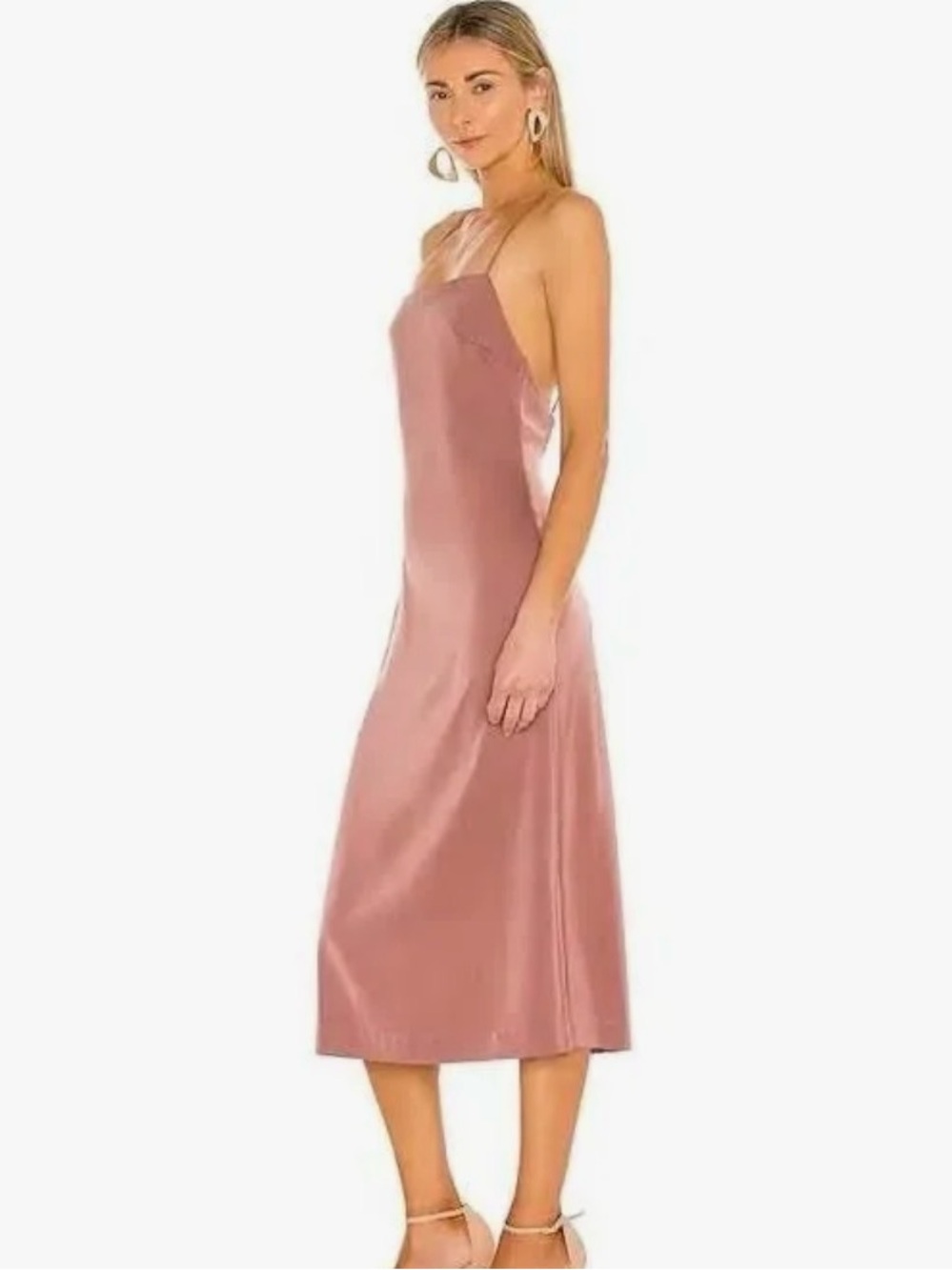 NBD Rose Dusty Pink Slip Midi Dress